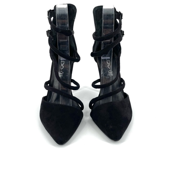 ALDO Black Suede Strappy Almond Toe Heel - Picture 4 of 7